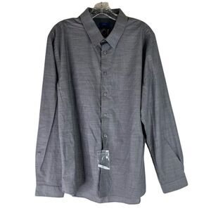 Joseph Abbound Button Down Shirt Men’s Gray Black Polka Dot Slim Fit Long Sleeve